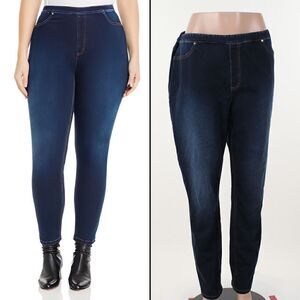Marina Rinaldi Ibisco Denim Leggings in Ski Blue